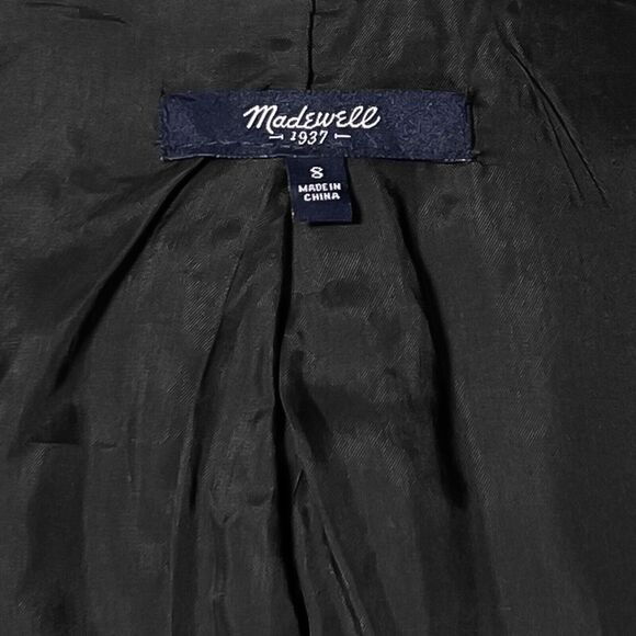 Madewell Women's Blazer Black Double Breasted Snap Button Office Suit Jacket 8 - Picture 3 of 10